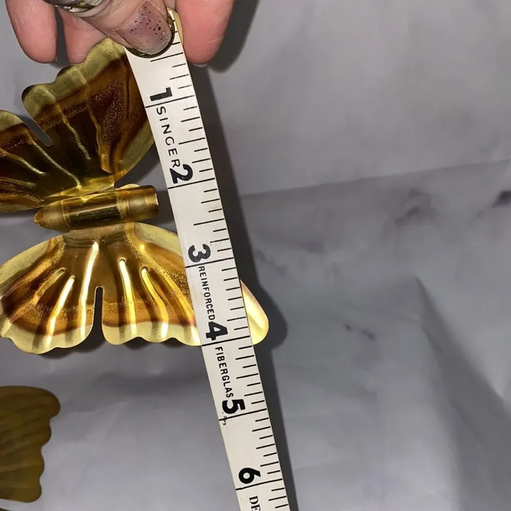 Vintage Home Interiors Brass Butterflies Wall Decor